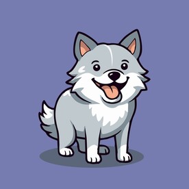 可爱小狼矢量卡通画儿童插画图片