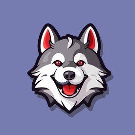 可爱小狼矢量卡通画儿童插画图片