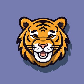 可爱老虎矢量卡通画儿童插画图片