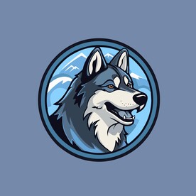 可爱小狼矢量卡通画儿童插画图片