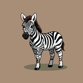 可爱斑马矢量卡通画儿童插画图片