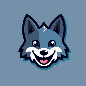 可爱小狼矢量卡通画儿童插画图片