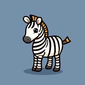 可爱斑马矢量卡通画儿童插画图片