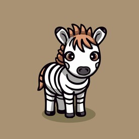 可爱斑马矢量卡通画儿童插画图片