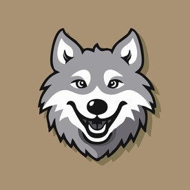 可爱小狼矢量卡通画儿童插画图片