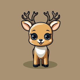可爱小鹿矢量卡通画儿童插画图片