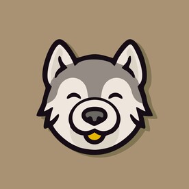 可爱小狼矢量卡通画儿童插画图片