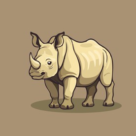 可爱犀牛矢量卡通画儿童插画