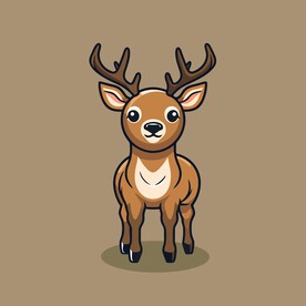 可爱小鹿矢量卡通画儿童插画图片