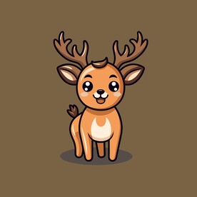 可爱小鹿矢量卡通画儿童插画图片