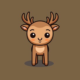 可爱小鹿矢量卡通画儿童插画图片