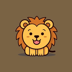 可爱狮子矢量卡通画儿童插画图片