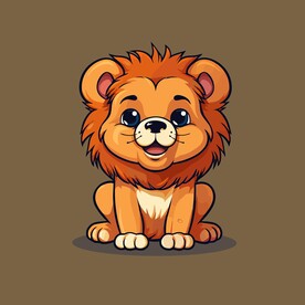 可爱狮子矢量卡通画儿童插画图片