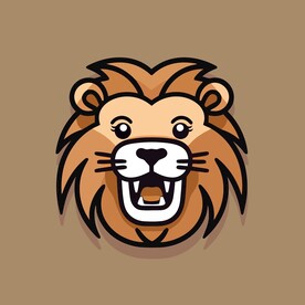 可爱狮子矢量卡通画儿童插画图片