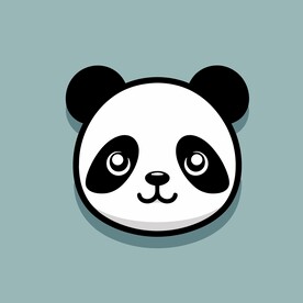 可爱熊猫矢量卡通画儿童插画图片