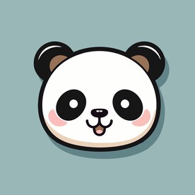 可爱熊猫矢量卡通画儿童插画图片