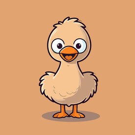 可爱鸵鸟矢量卡通画儿童插画图片