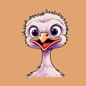 可爱鸵鸟矢量卡通画儿童插画图片