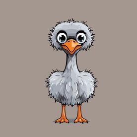 可爱鸵鸟矢量卡通画儿童插画图片
