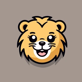 可爱狮子矢量卡通画儿童插画图片