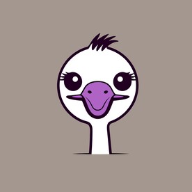 可爱鸵鸟矢量卡通画儿童插画图片