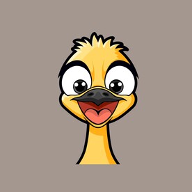 可爱鸵鸟矢量卡通画儿童插画图片