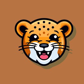 可爱猎豹矢量卡通画儿童插画图片