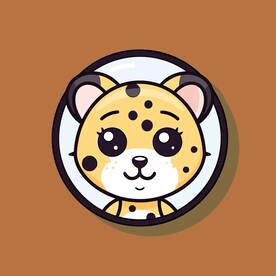 可爱猎豹矢量卡通画儿童插画图片