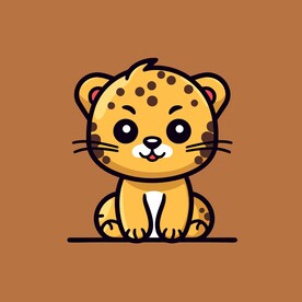 可爱猎豹矢量卡通画儿童插画图片