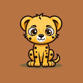 可爱猎豹矢量卡通画儿童插画图片