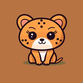 可爱猎豹矢量卡通画儿童插画图片