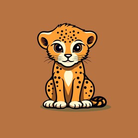 可爱猎豹矢量卡通画儿童插画图片