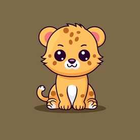 可爱猎豹矢量卡通画儿童插画图片