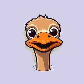 可爱鸵鸟矢量卡通画儿童插画