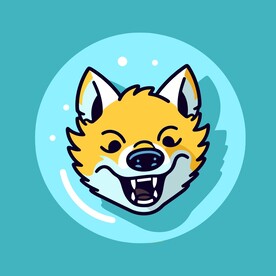 可爱野狗矢量卡通画儿童插画