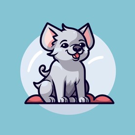 可爱猎狗矢量卡通画儿童插画