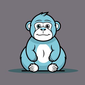 可爱大猩猩矢量卡通画儿童插画