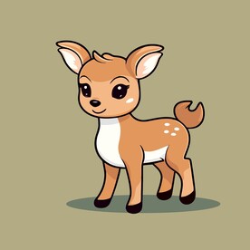 可爱小鹿矢量卡通画儿童插画