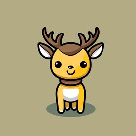 可爱小鹿矢量卡通画儿童插画