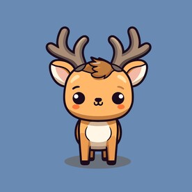 可爱小鹿矢量卡通画儿童插画