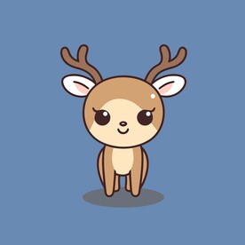 可爱小鹿矢量卡通画儿童插画