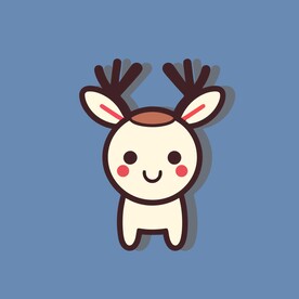 可爱小鹿矢量卡通画儿童插画