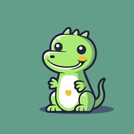 可爱鳄鱼矢量卡通画儿童插画