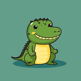 可爱鳄鱼矢量卡通画儿童插画