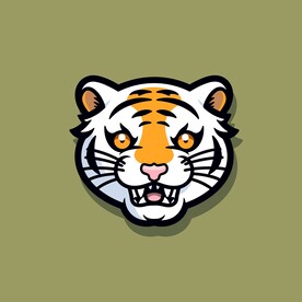 可爱老虎矢量卡通画儿童插画