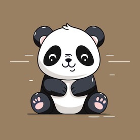 可爱熊猫矢量卡通画儿童插画