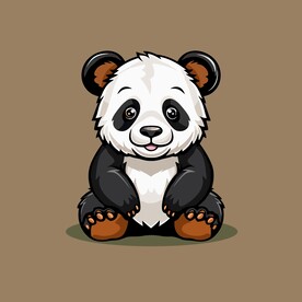 可爱熊猫矢量卡通画儿童插画