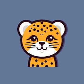 可爱小豹子矢量卡通画儿童插画