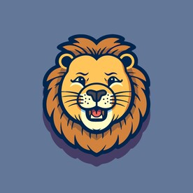 可爱小狮子矢量卡通画儿童插画