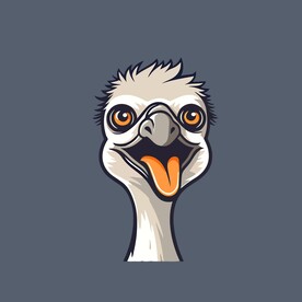 可爱鸵鸟矢量卡通画儿童插画